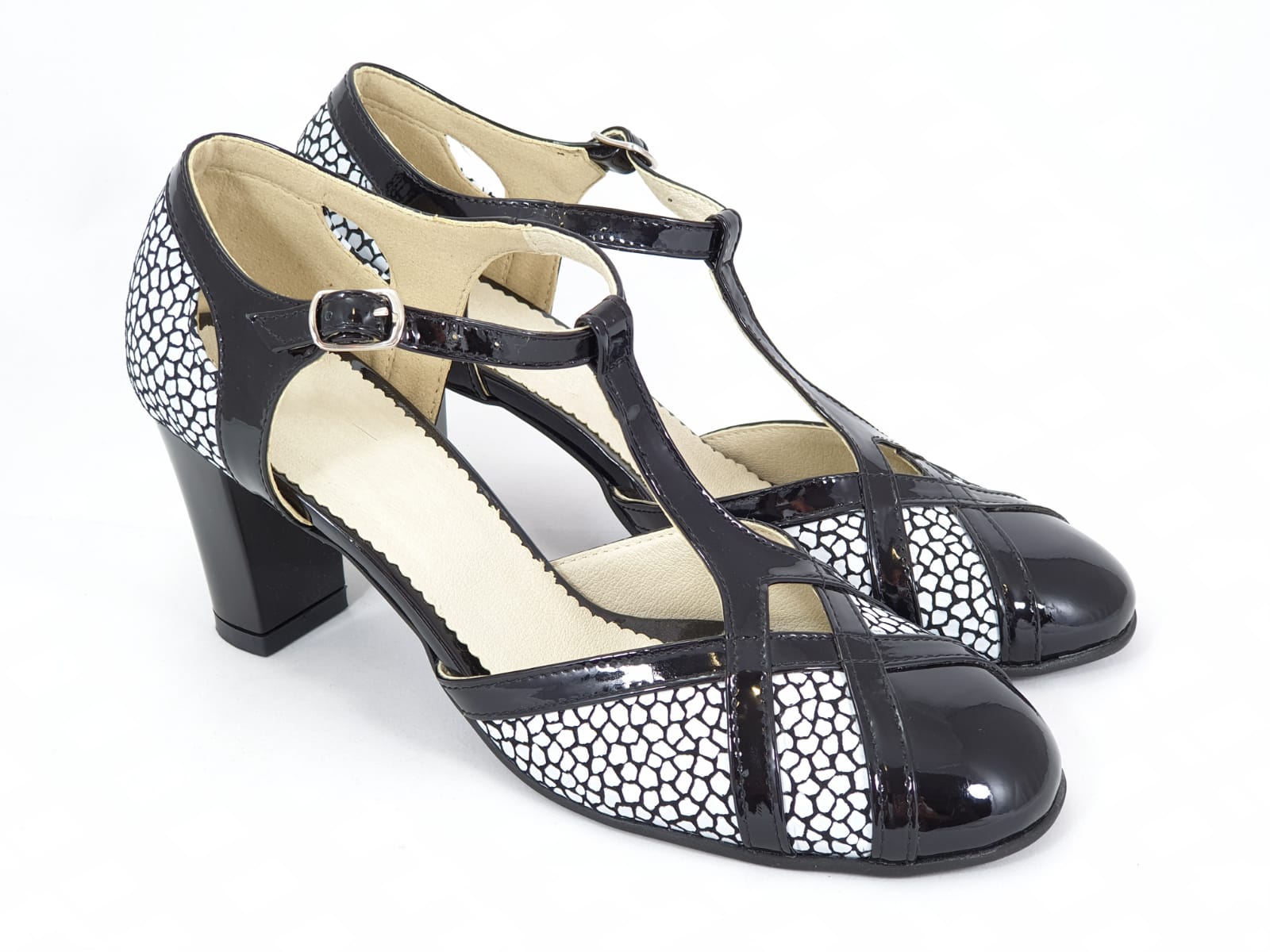 Sandale dama piele negru cu alb Caliope biashoes.ro imagine reduceri